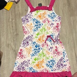 Colorful Kids Dress with Pink Accents